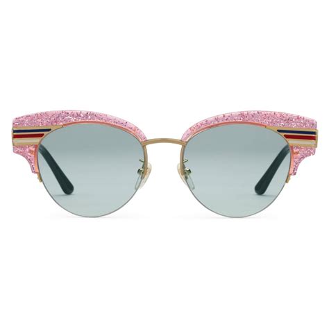 gucci cat-eye glittered acetate optical glasses